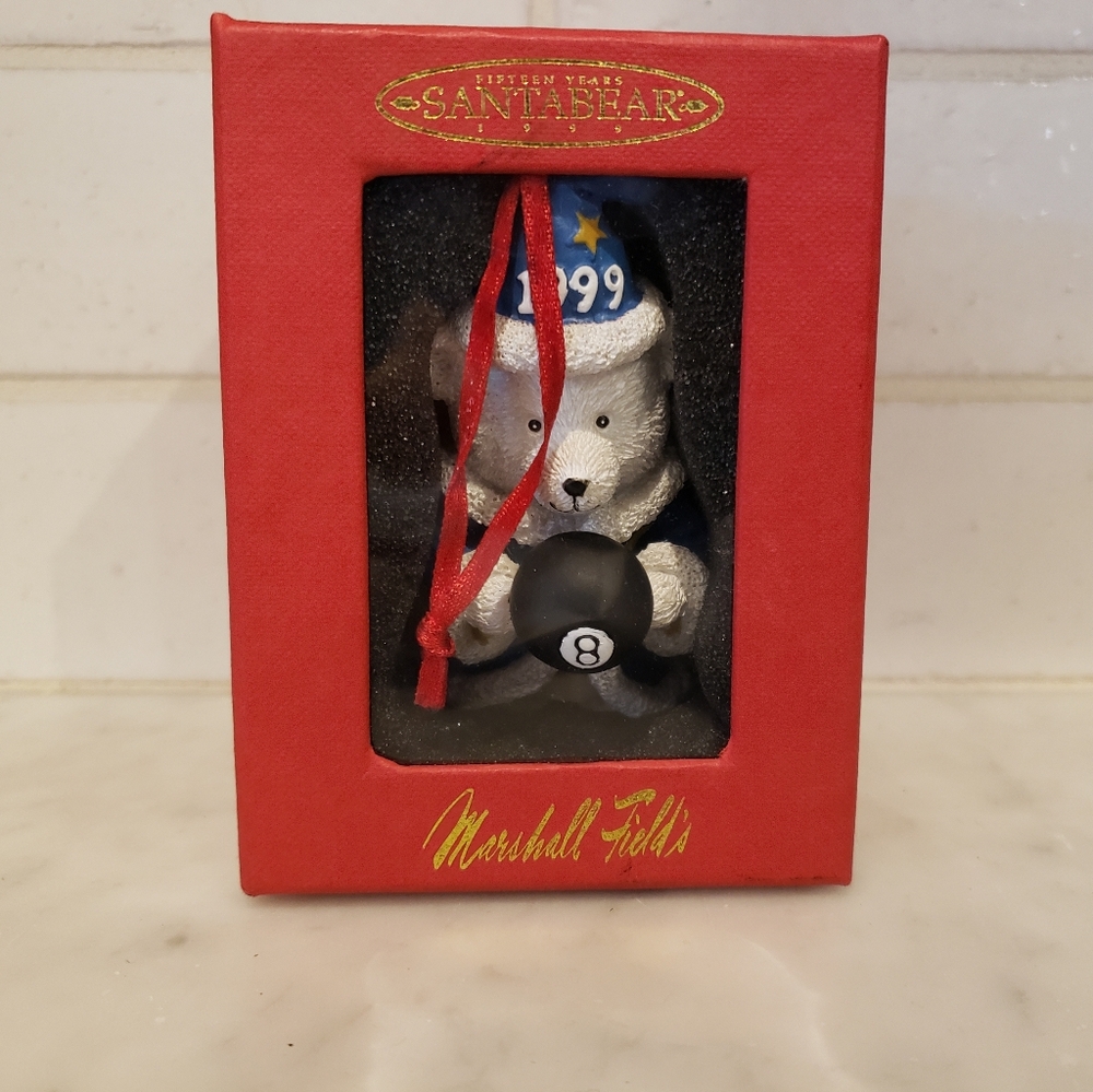Marshall Fields Santa Bear 1999 Eight Ball In Original Box